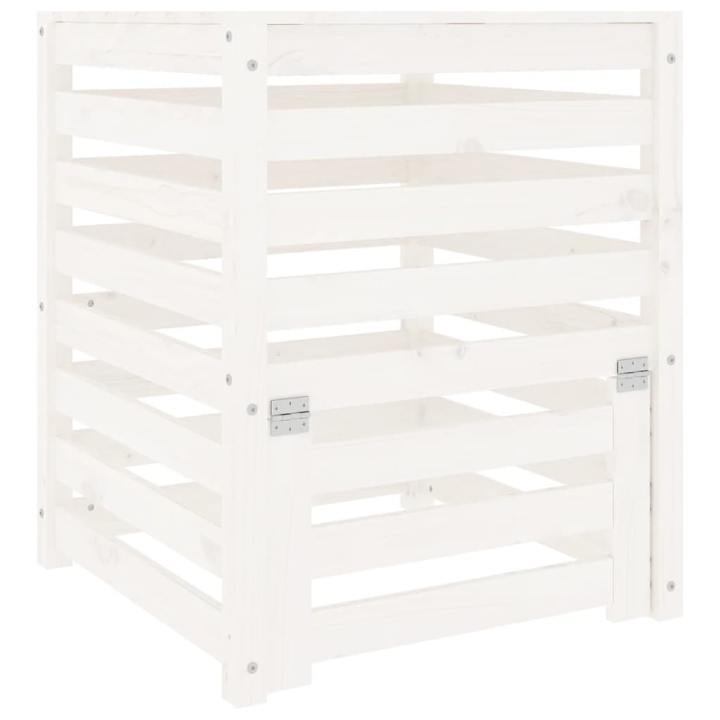 Vidaxx Kompostbehälter 63,5x63,5x77,5 cm massives Kiefernholz weiß