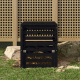 Vidaxx Kompostbehälter 63,5x63,5x77,5 cm massives Kiefernholz schwarz