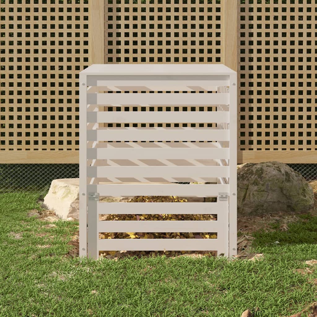 Vidaxx Kompostbehälter 82,5x82,5x99,5 cm massives Kiefernholz weiß