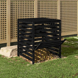 Vidaxx Kompostbehälter 82,5x82,5x99,5 cm massives Kiefernholz schwarz