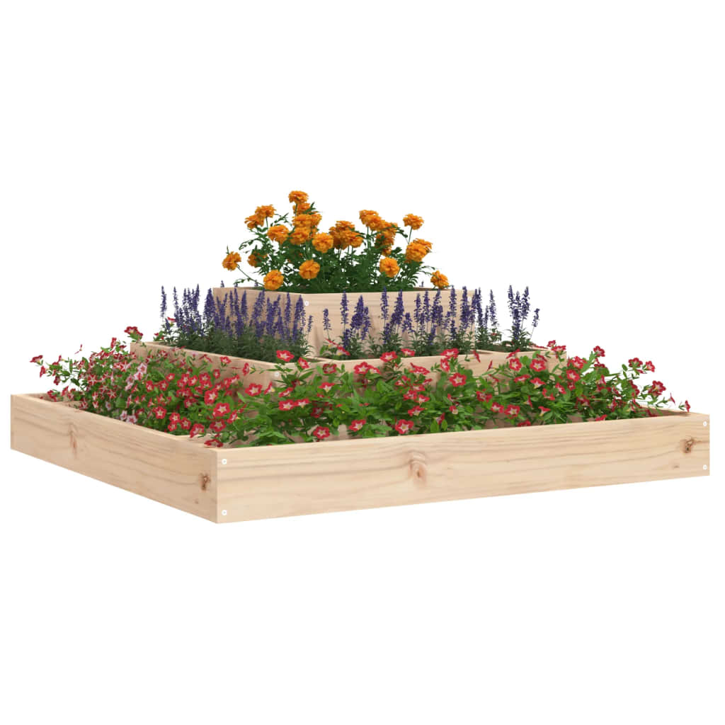 Vidaxl plantenbak 80x80x27 cm massief grenenhout