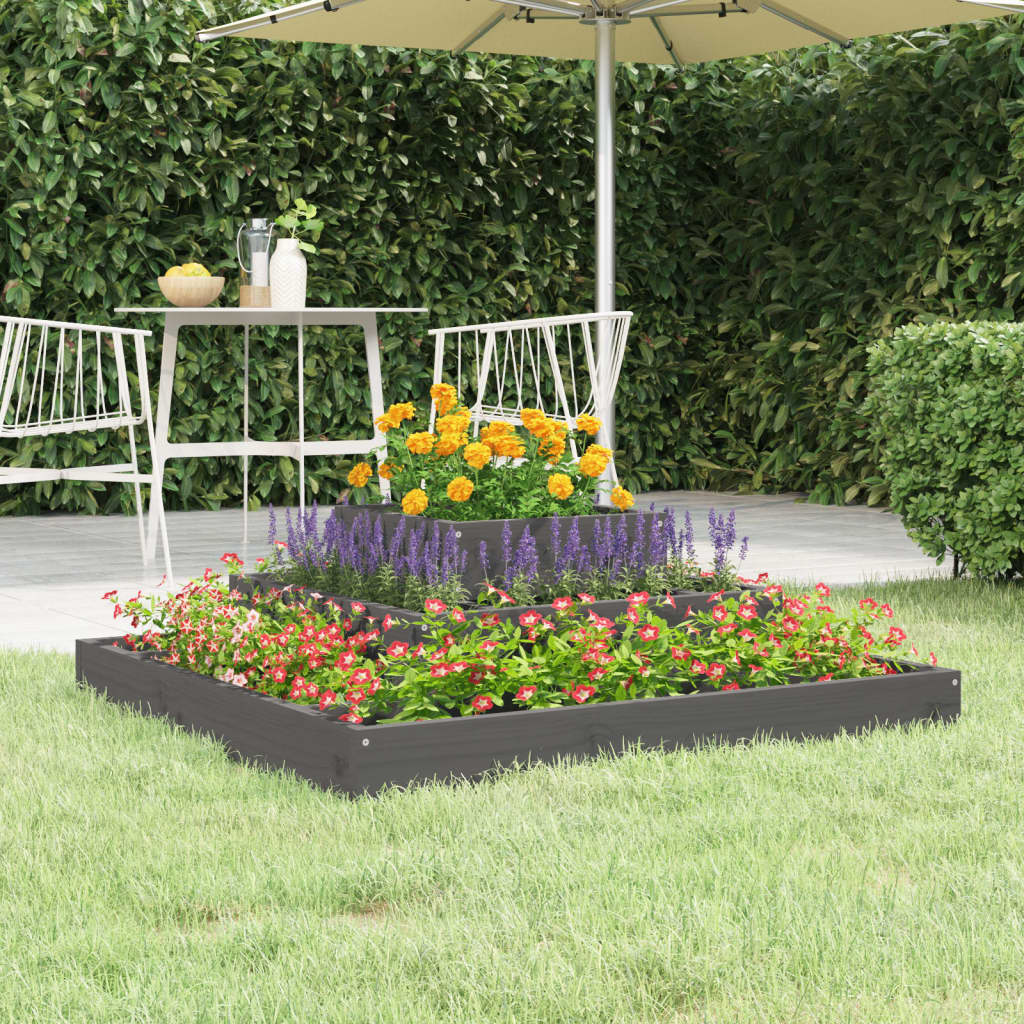 Vidaxx Pflanzgefäß 80x80x27 cm massives Kiefernholz grau