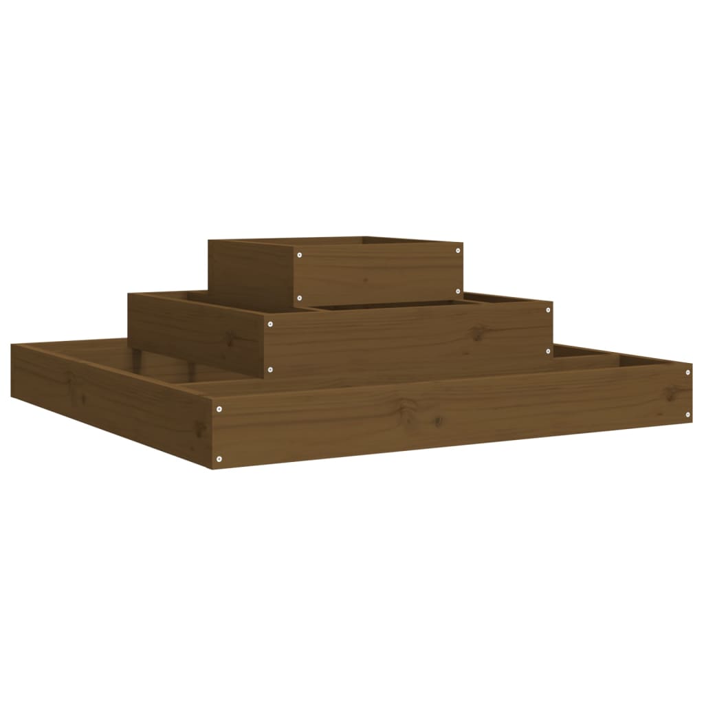 Vidaxx Pflanzgefäß 80x80x27 cm massives Kiefernholz honigbraun