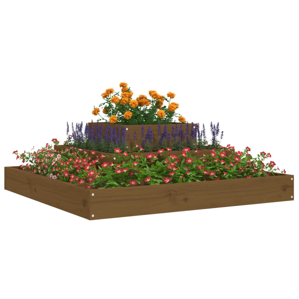 Vidaxx Pflanzgefäß 80x80x27 cm massives Kiefernholz honigbraun