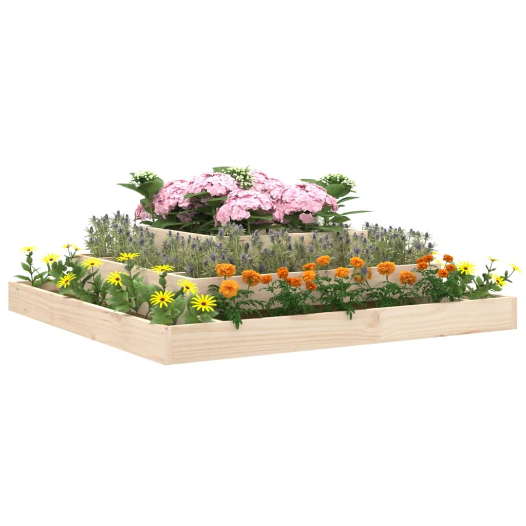 VidaXL Pflanzgefäß 110x110x27 cm aus massivem Kiefernholz