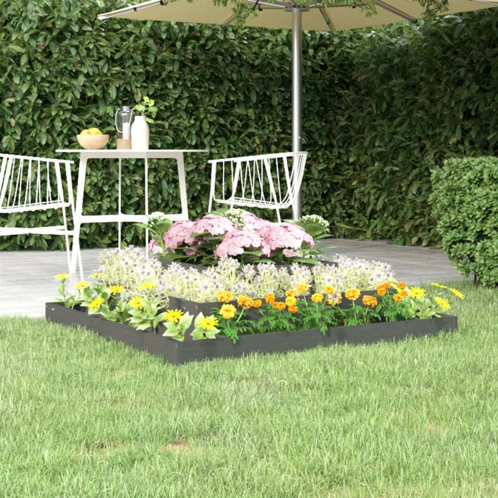 Vidaxx Pflanzgefäß 110x110x27 cm massives Kiefernholz grau