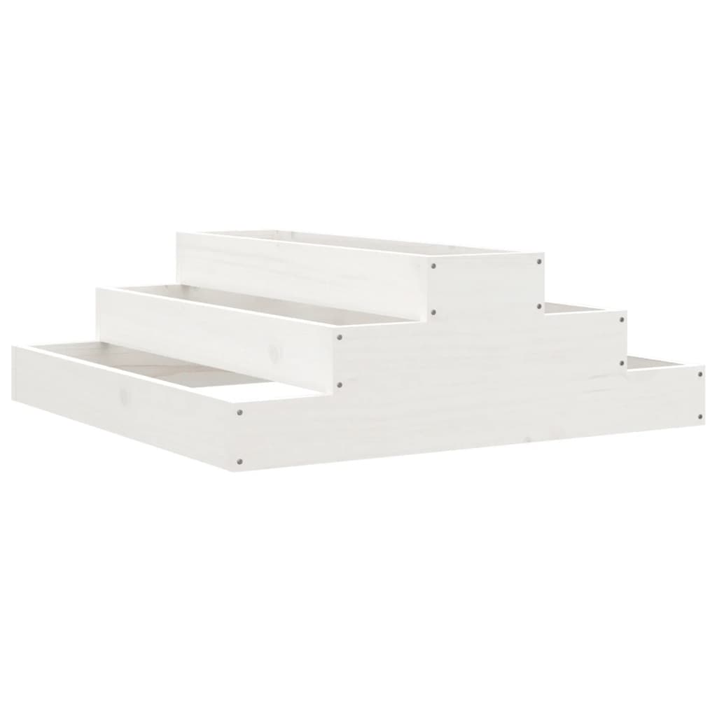 Vidaxx Pflanzgefäß 80x80x27 cm massives Kiefernholz weiß
