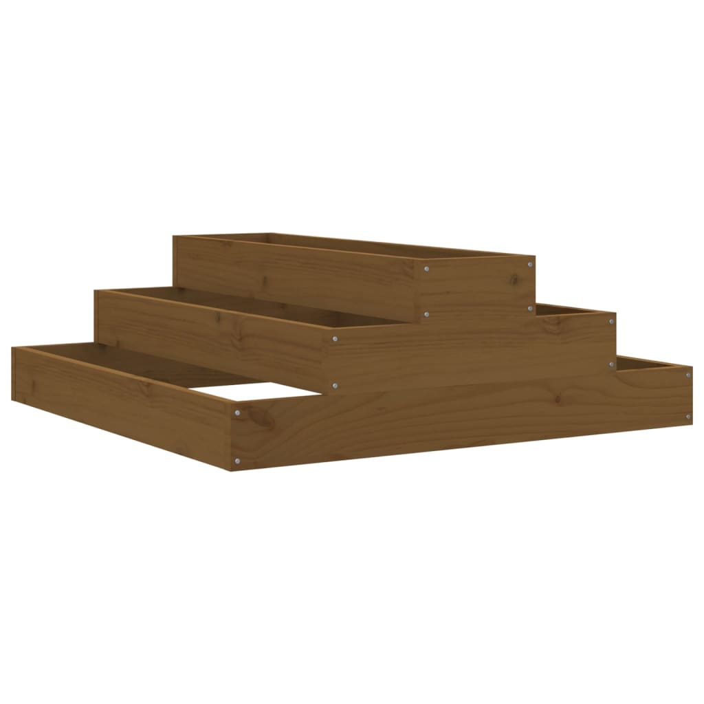 Vidaxx Pflanzgefäß 80x80x27 cm massives Kiefernholz honigbraun