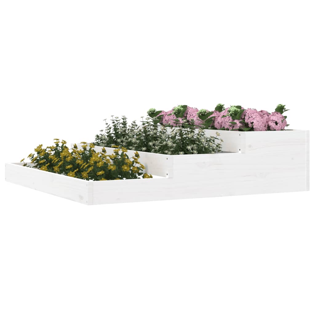 Vidaxx Pflanzgefäß 107x107x27 cm massives Kiefernholz weiß