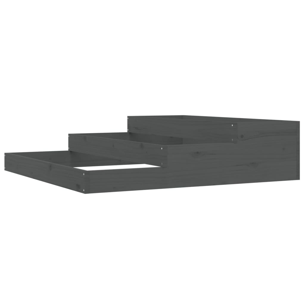 Vidaxx Pflanzgefäß 107x107x27 cm massives Kiefernholz grau