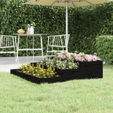 Vidaxx Pflanzgefäß 107x107x27 cm massives Kiefernholz schwarz