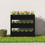 Vidaxx Pflanzgefäß 112x25x104,5 cm massives Kiefernholz schwarz