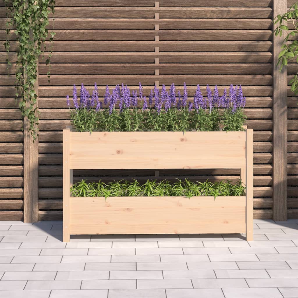 Vidaxx Pflanzgefäß 112x25x66 cm aus massivem Kiefernholz