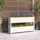 Vidaxx Pflanzgefäß 112x25x66 cm massives Kiefernholz weiß