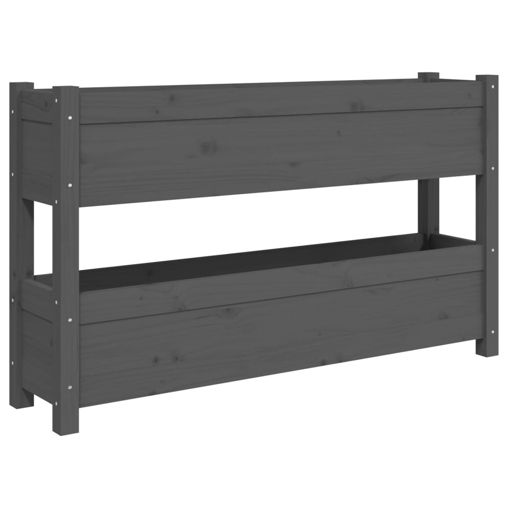 Vidaxx Pflanzgefäß 112x25x66 cm massives Kiefernholz grau