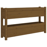 Vidaxx Pflanzgefäß 112x25x66 cm massives Kiefernholz honigbraun