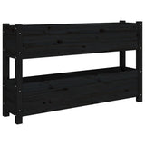 VidaXL Pflanzgefäß 112x25x66 cm massives Kiefernholz schwarz