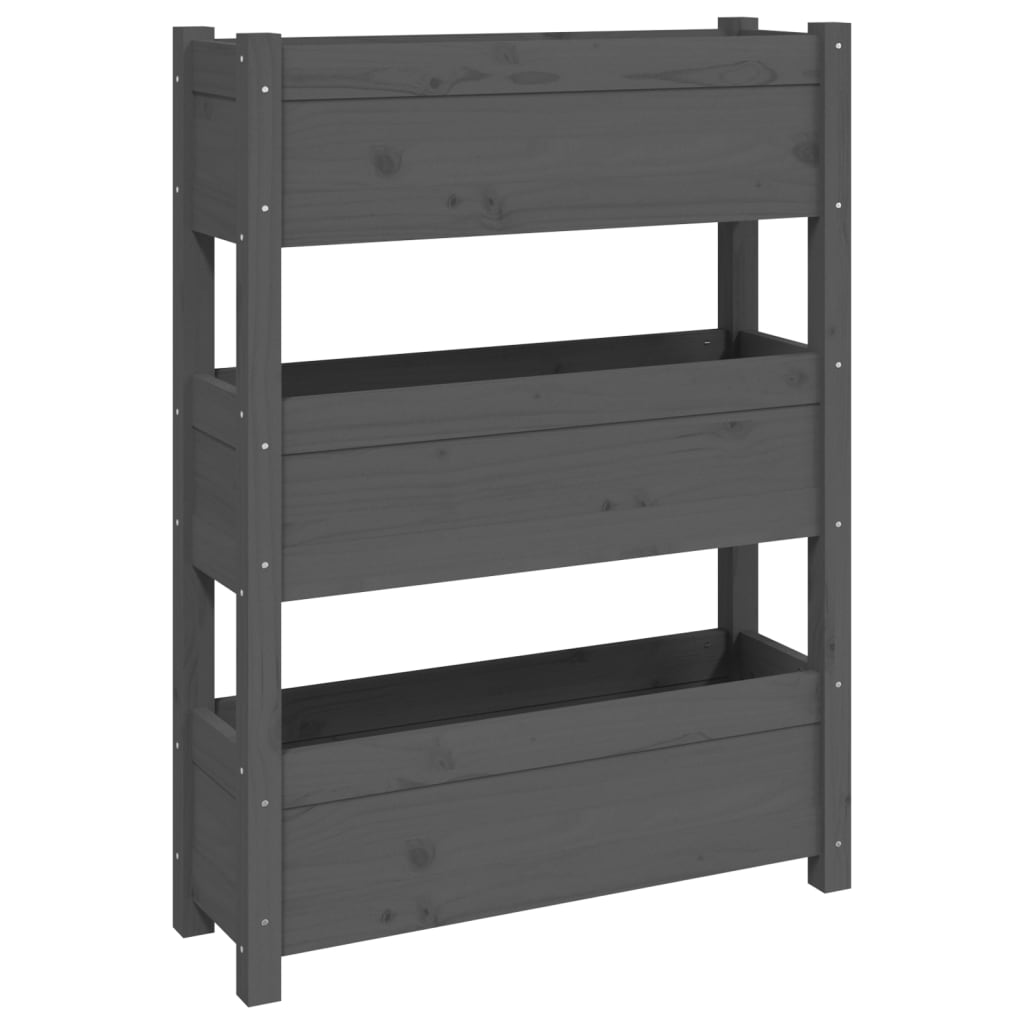 Vidaxx Pflanzgefäß 77x25x104,5 cm massives Kiefernholz grau