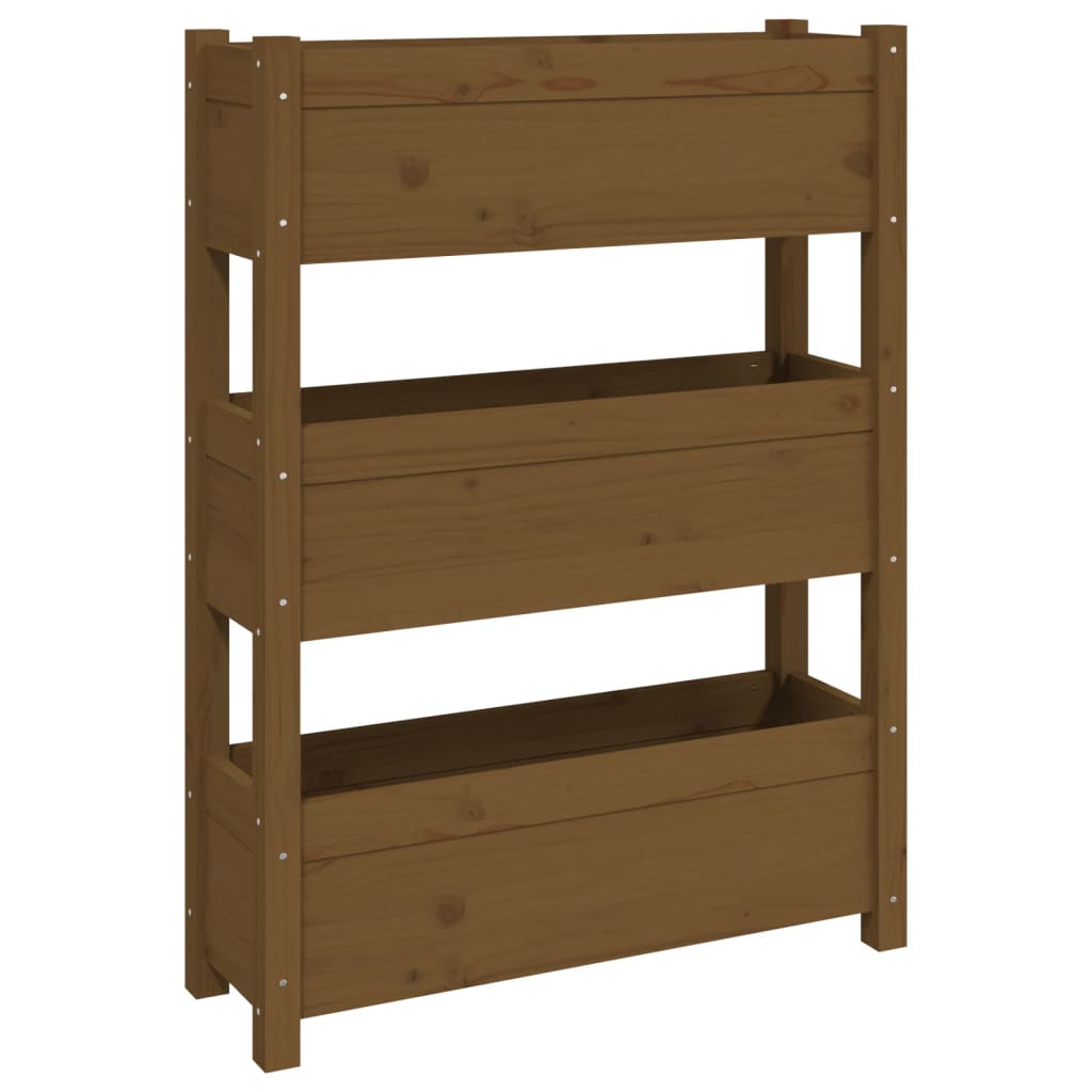 Vidaxx Pflanzgefäß 77x25x104,5 cm massives Kiefernholz honigbraun