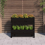 Vidaxx Pflanzgefäß 77x25x66 cm massives Kiefernholz schwarz