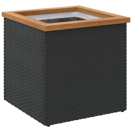 VidaXL Pflanzgefäß 40x40x40 cm Polyrattan schwarz