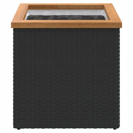 VidaXL Pflanzgefäß 40x40x40 cm Polyrattan schwarz