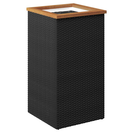 Vidaxl plantenbak 40x40x80 cm poly rattan zwart