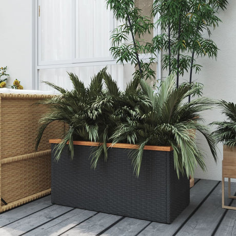 Vidaxl plantenbak 80x40x40 cm poly rattan zwart
