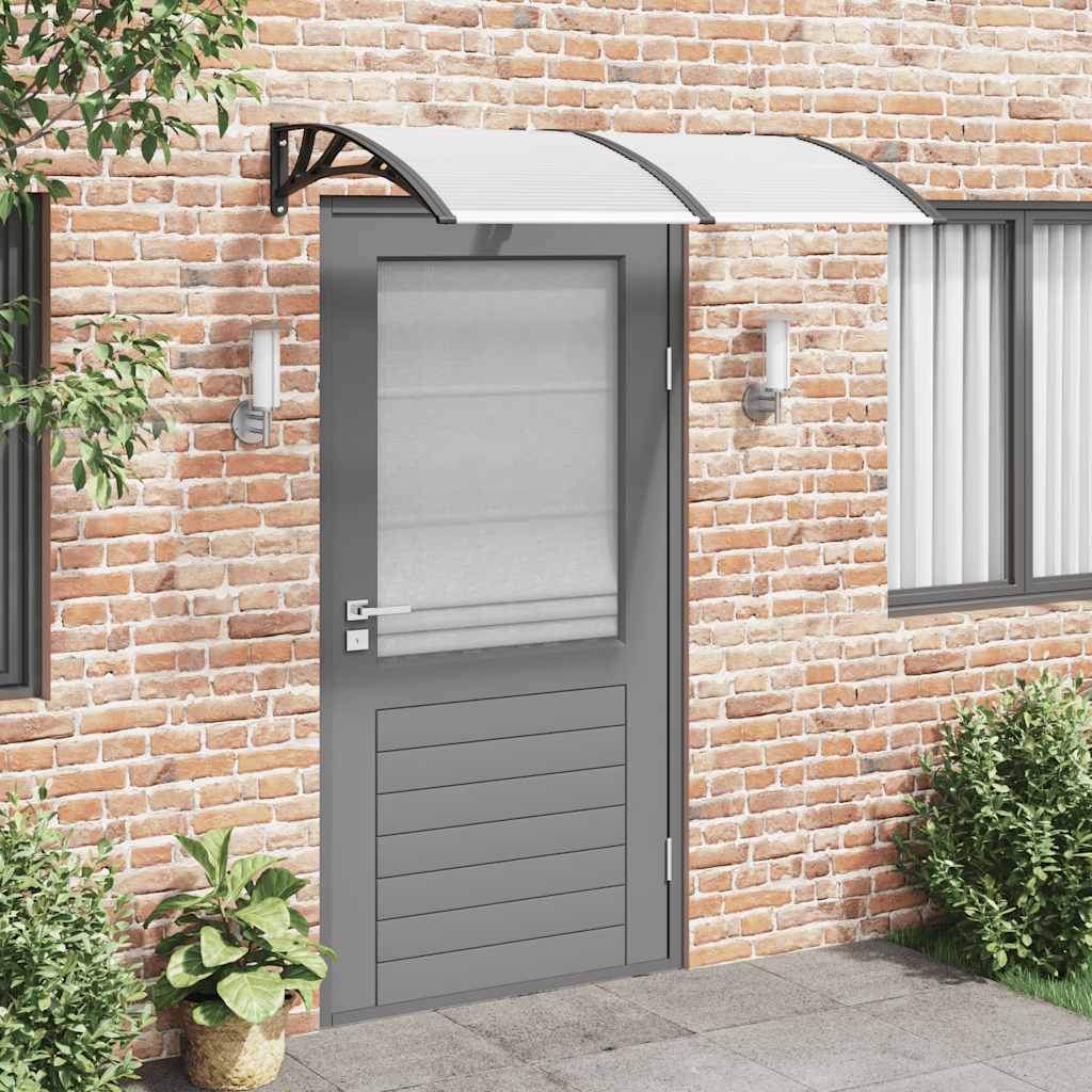 Vidaxx Türvordach 150x75 cm Polycarbonat schwarz und transparent
