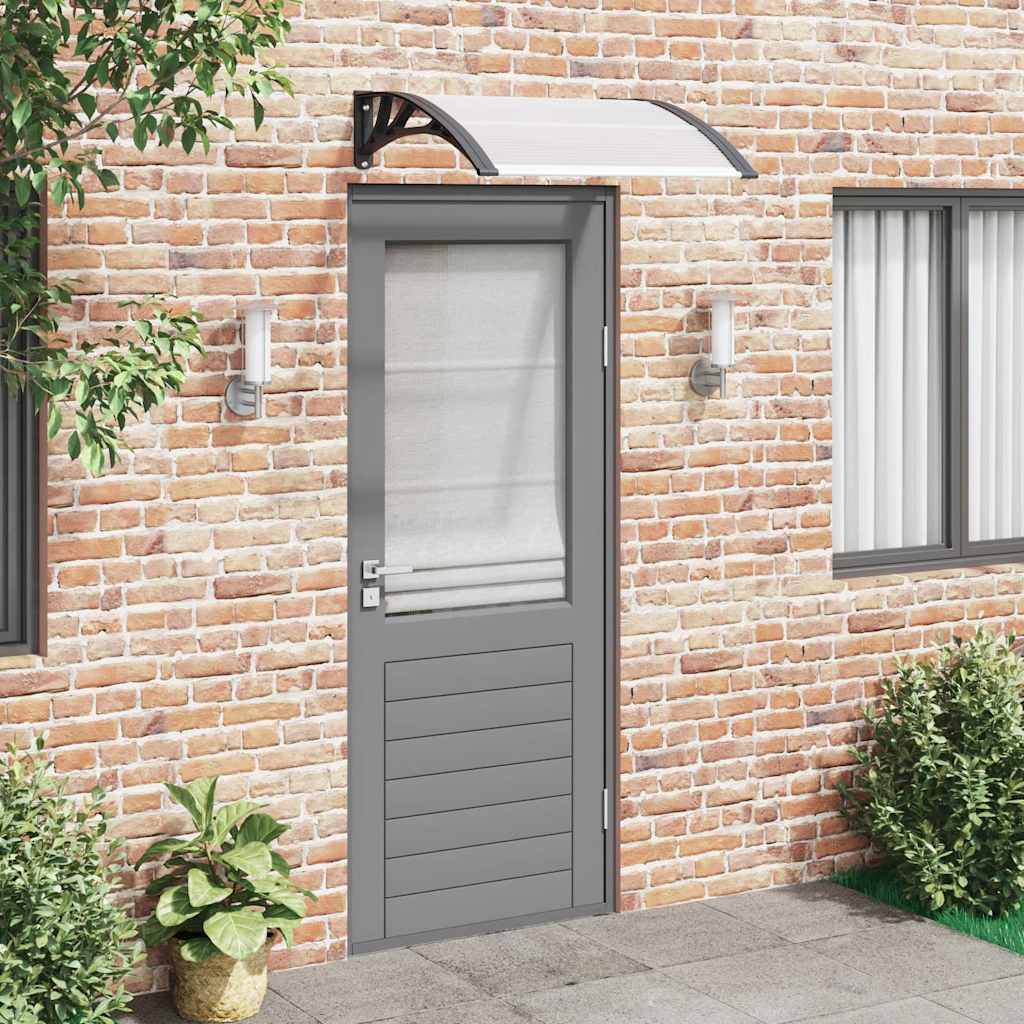 Vidaxx Türvordach 80x75 cm Polycarbonat schwarz und transparent