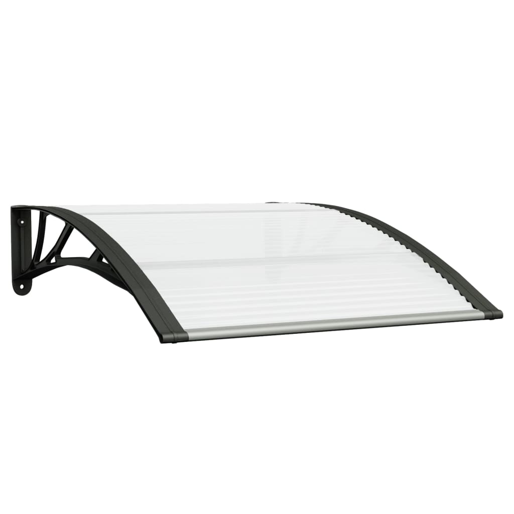 Vidaxl -Tür -Baldachin 100x75 cm Polycarbonat schwarz und transparent