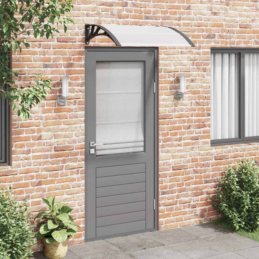 Vidaxx Türvordach 100x75 cm Polycarbonat schwarz und transparent