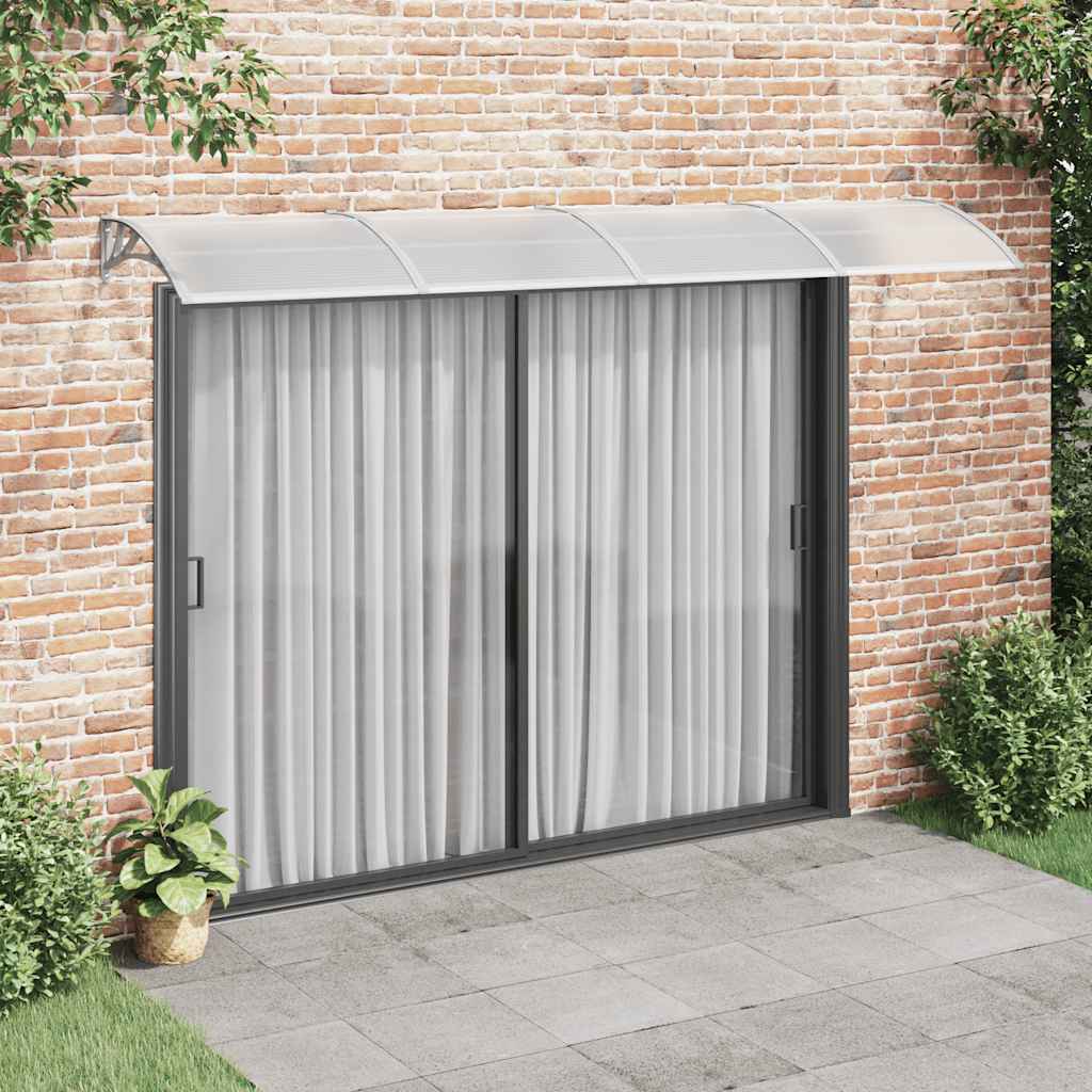 Vidaxx Türvordach 350x75 cm Polycarbonat grau und transparent