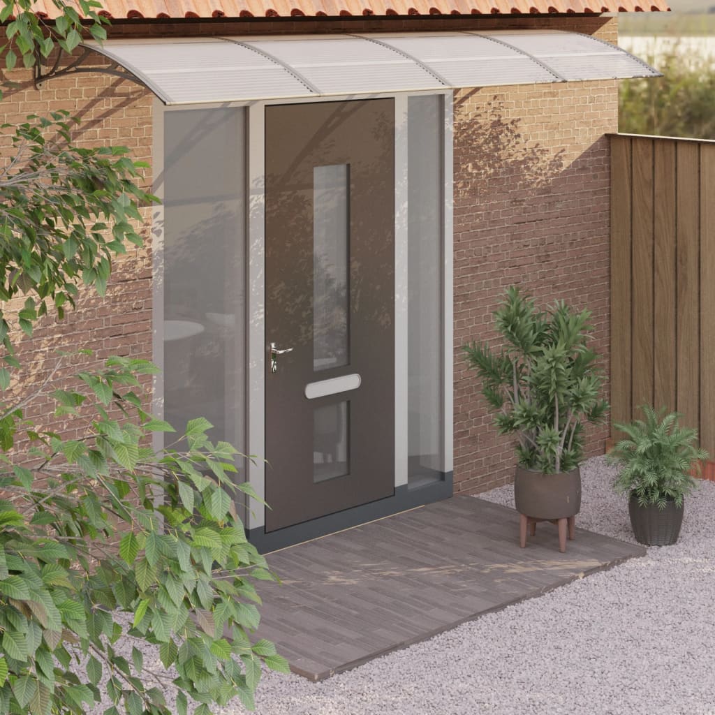 Canopato per porte Vidaxl 350x75 cm in policarbonato grigio e trasparente