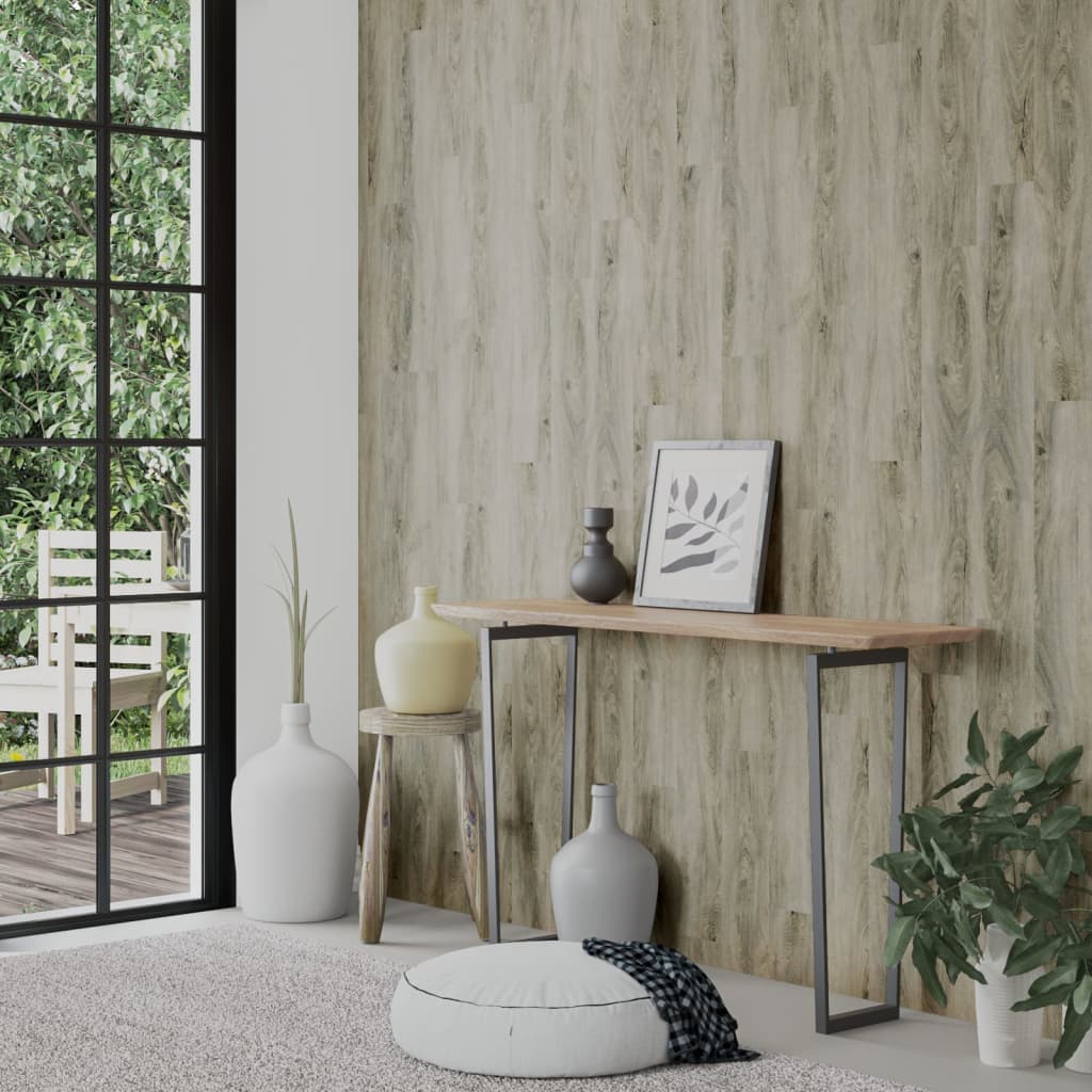 Vidaxl Wall panels Wood look 2.06 m² PVC Gray