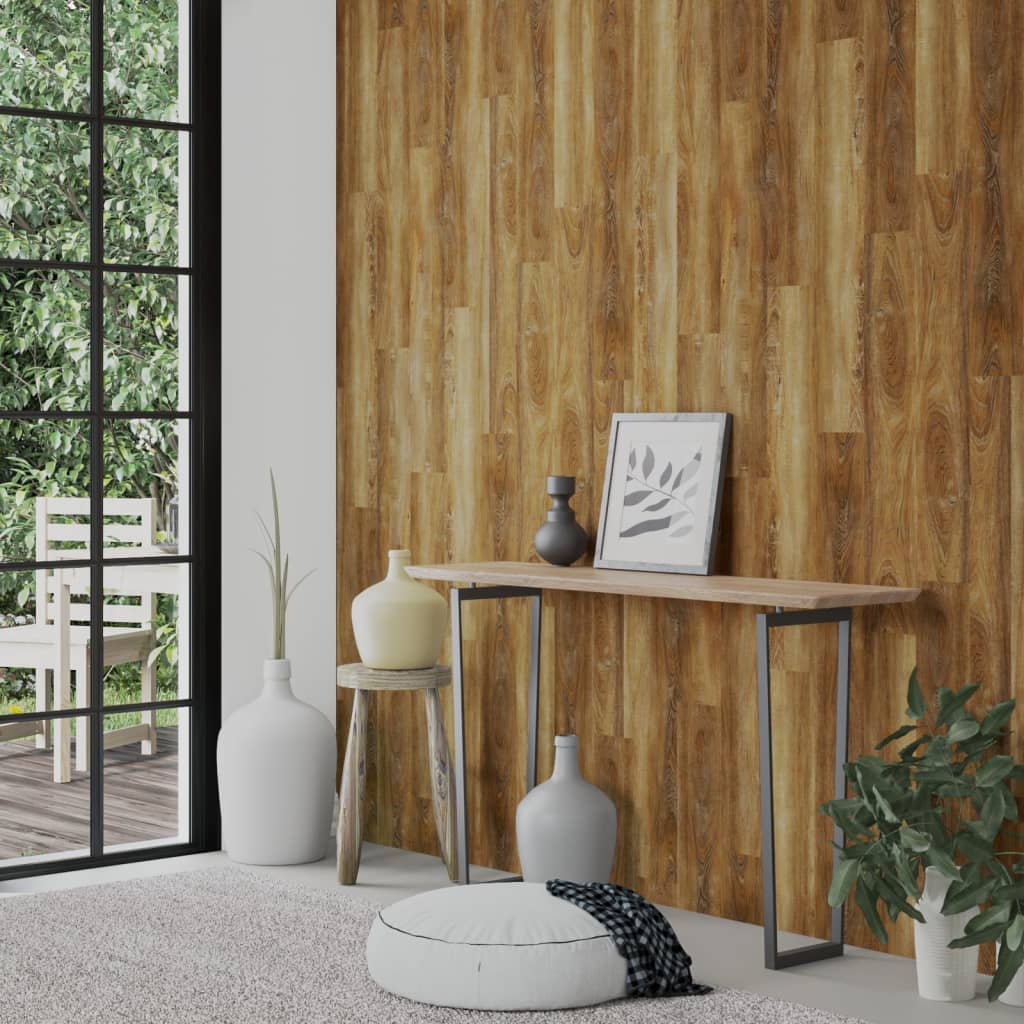 Vidaxl Wall panels Wood look 2.06 m² PVC Brown