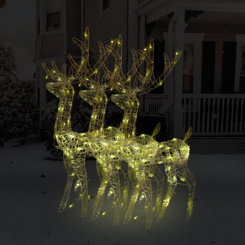 VidaXL Weihnachtsdekoration Rentier 3 Stk. 120 cm Acryl warmweiß