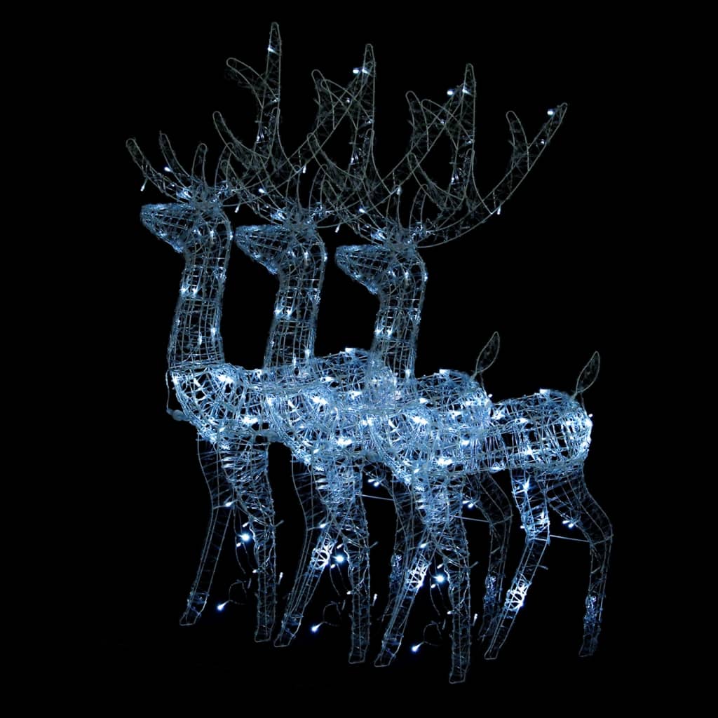 VidaXL Weihnachtsdekoration Rentier 3 Stk. 120 cm Acryl kaltweiß