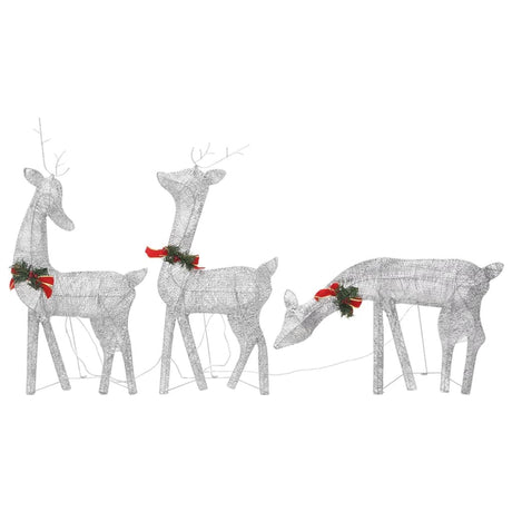 VidaXL Weihnachts-Rentier 6 Stück kaltweißes Netz silberfarben