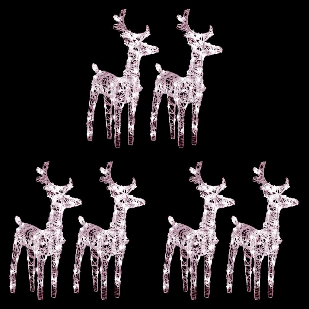 VidaXL Weihnachtsrentier 6 Stk. 240 LEDs Acryl warmweiß