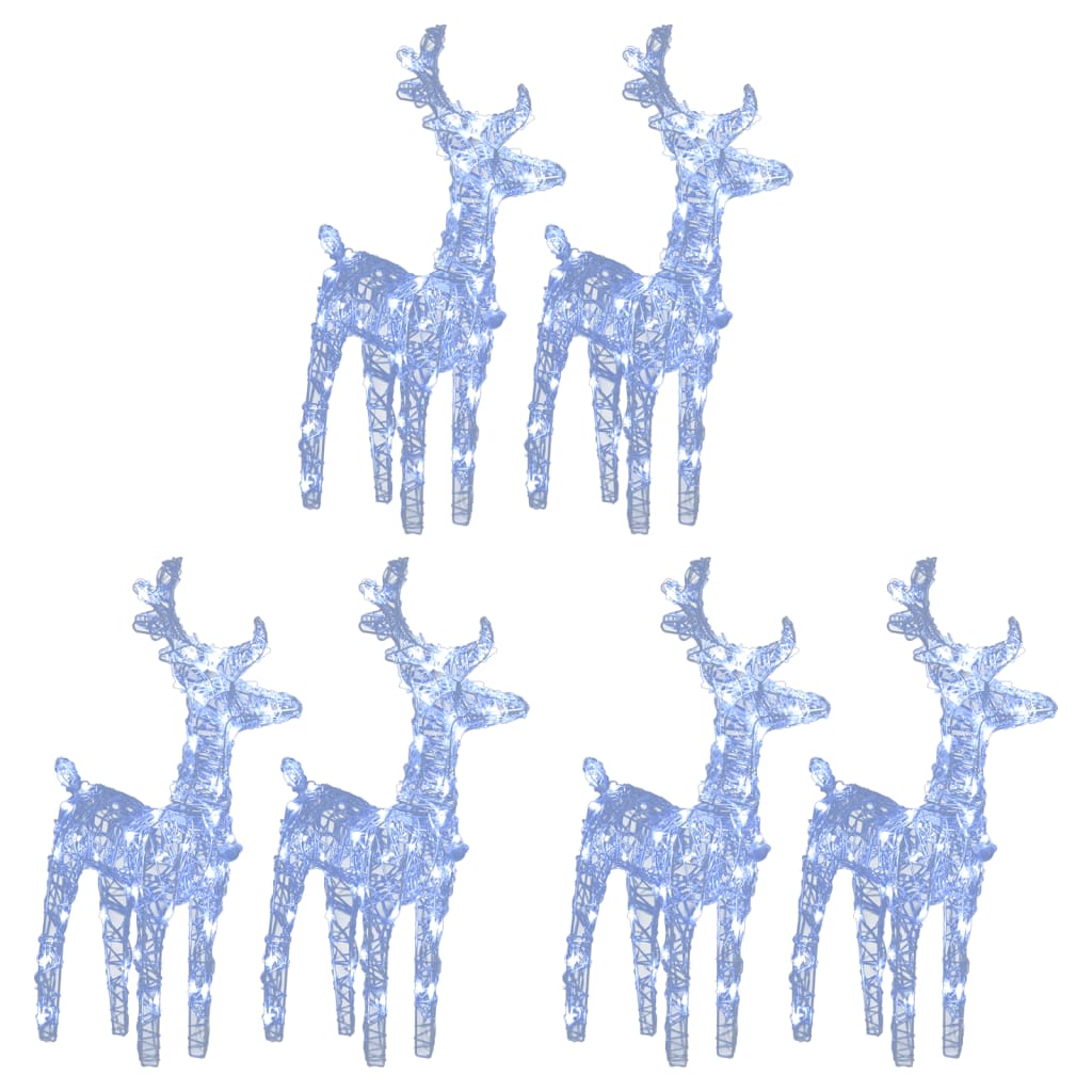 VidaXL Weihnachtsrentier 6 Stk. 240 LEDs Acryl kaltweiß