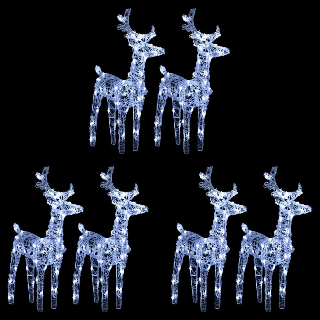VidaXL Weihnachtsrentier 6 Stk. 240 LEDs Acryl kaltweiß