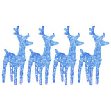 VidaXL Weihnachtsrentier 4 Stk. 160 LEDs Acryl Blau