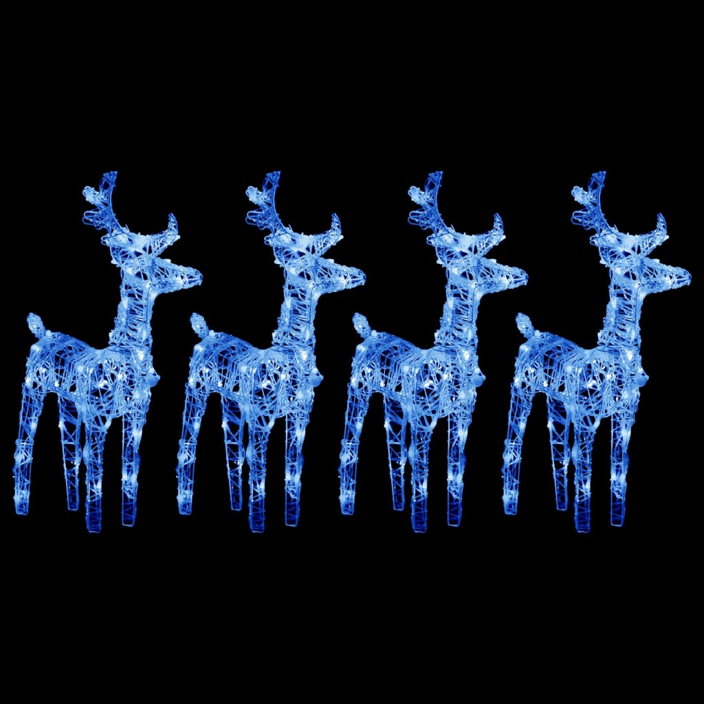 VidaXL Weihnachtsrentier 4 Stk. 160 LEDs Acryl Blau