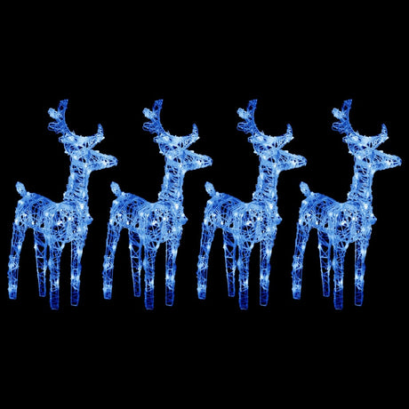 VidaXL Weihnachtsrentier 4 Stk. 160 LEDs Acryl Blau