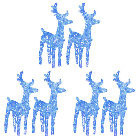VidaXL Weihnachtsrentier 6 Stk. 240 LEDs Acryl Blau