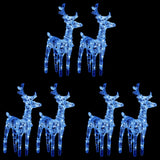 VidaXL Weihnachtsrentier 6 Stk. 240 LEDs Acryl Blau