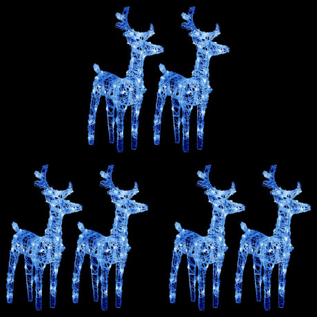 VidaXL Weihnachtsrentier 6 Stk. 240 LEDs Acryl Blau