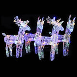 VidaXL Weihnachtsrentier 4 Stk. 160 LEDs Acryl mehrfarbig
