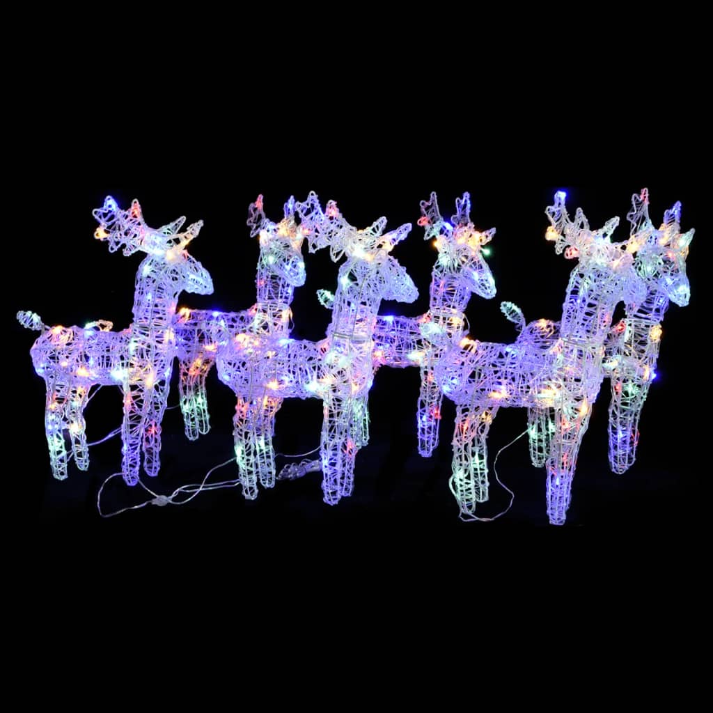 VidaXL Weihnachtsrentier 6 Stk. 240 LEDs Acryl mehrfarbig
